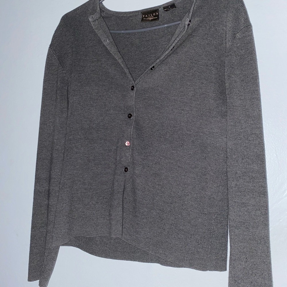 Grey T A I L O R cardigan sweater